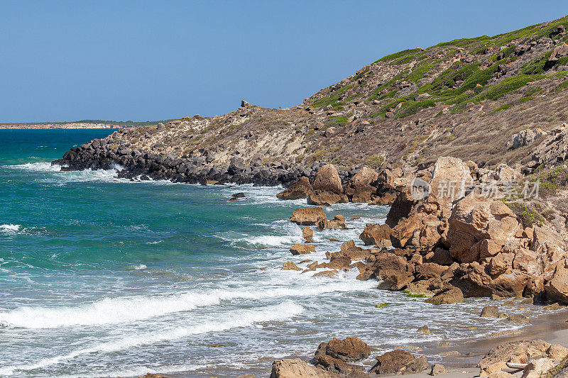 Capo San Marco海滩，Cabras, Sardinia，意大利